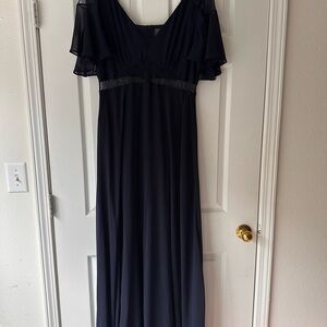 ASOS Navy Blue Flute Sleeve Maxi Dress Size 14